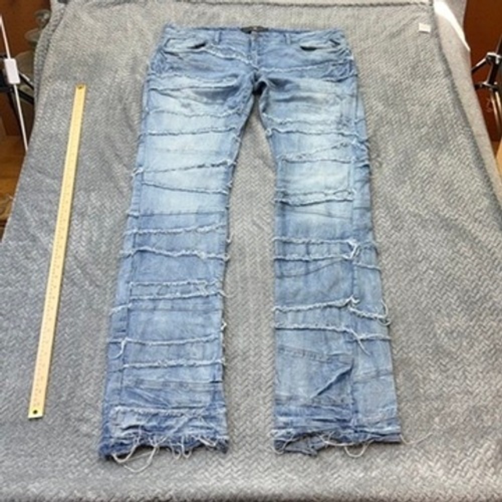 Jordan Craig Jeans Mens 42 Blue‎ Distressed Frayed Martin Stacked JTP1150
